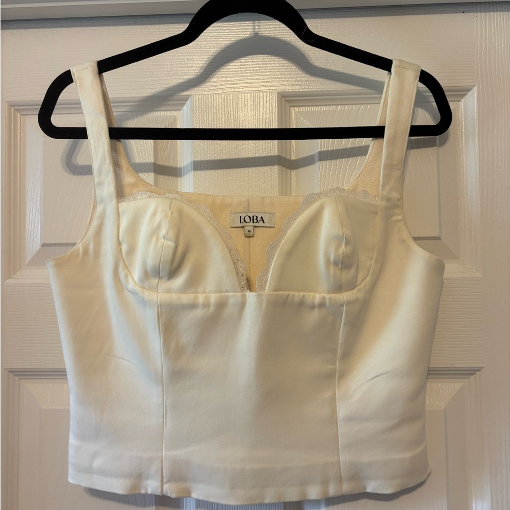 LOBA Lourica Bustier Tank Top in Ivory